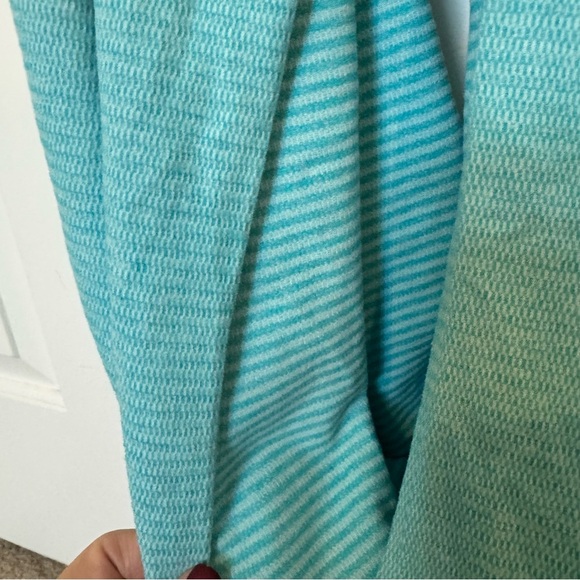 Lululemon Vinyasa Scarf Mini Check Pique Aquamarine Heathered Peacock Blue - Picture 3 of 5